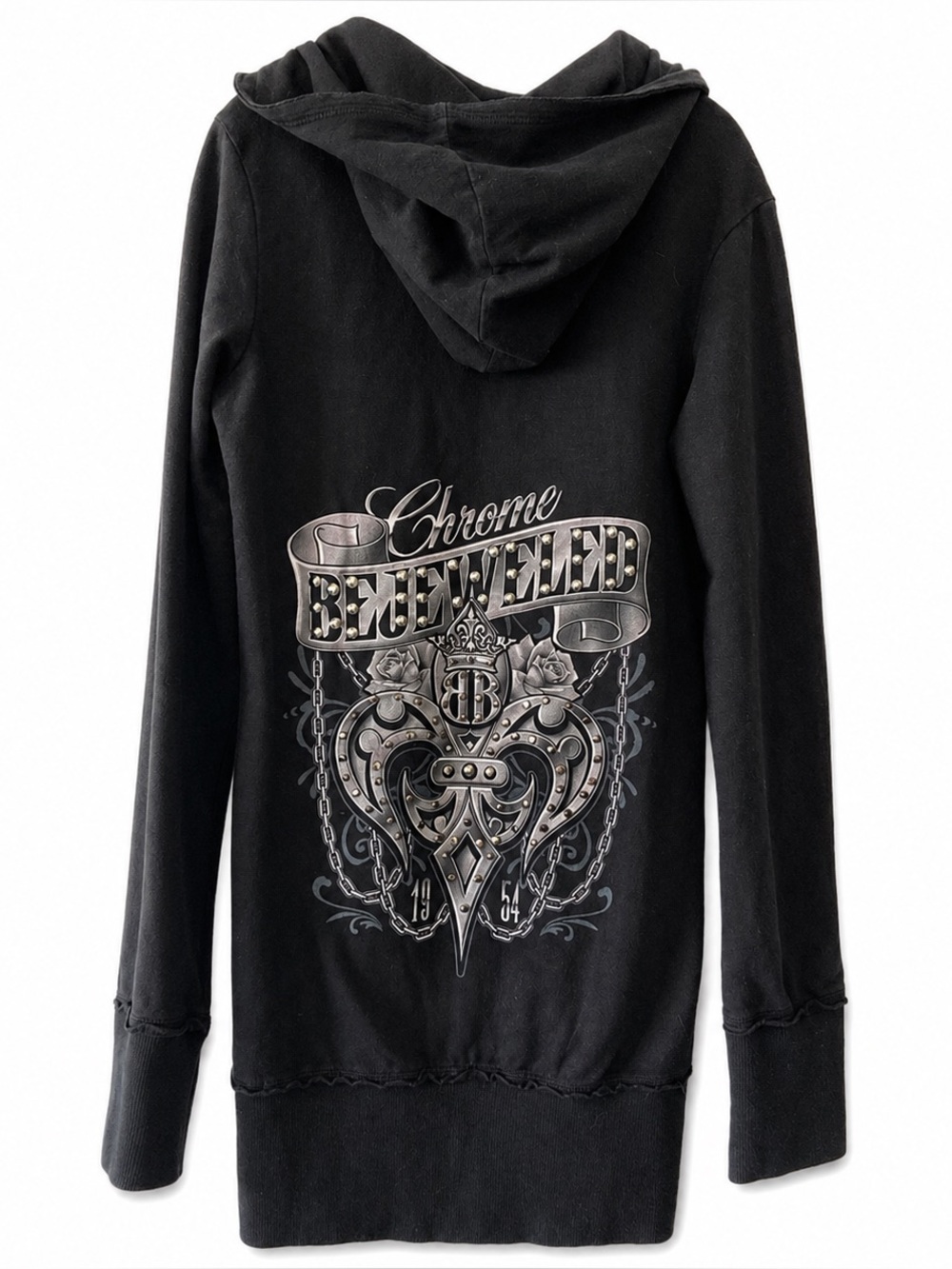 Y2K Bejeweled by Susan Fixel Swarovski Crystal Long Hoodie  NWT Glam Bling 2000s